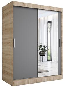 Szafa przesuwna dąb sonoma + antracyt 150 cm H4-H88