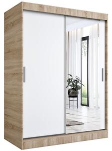 Szafa przesuwna dąb sonoma + biały 150 cm T7-M57