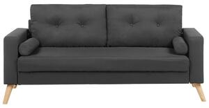 Sofa w stylu retro tapicerowana dwuosobowa pikowana ciemnoszara tkanina Kalmar Beliani