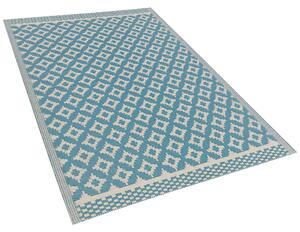 Wzorzysty dywan zewnętrzny z tworzywa z recyklingu 120 x 180 cm jasnoniebieski Thane Beliani