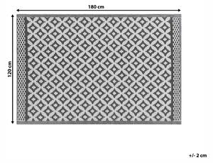 Wzorzysty dywan zewnętrzny z tworzywa z recyklingu 120 x 180 cm czarny Thane Beliani