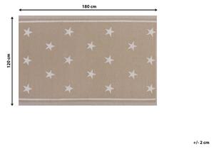 Dywan do wewnątrz i na zewnątrz 120 x 180 cm tkany beżowy gwiazdy Latur Beliani