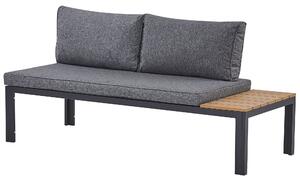 Zestaw wypoczynkowy ogrodowy 4-osobowy sofa narożna i stolik jasne drewno Pienza Beliani