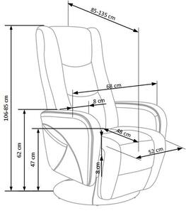 Obrotowy fotel rozkładany do salonu Litos 2X - beżowy