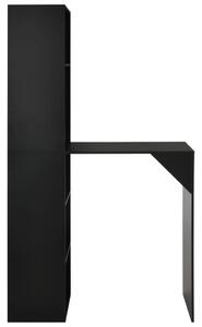 Stolik barowy z szafką, czarny, 115 x 59 x 200 cm