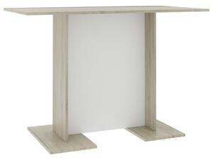 Stół, kolor biały i dąb sonoma, 110x60x75 cm, płyta wiórowa