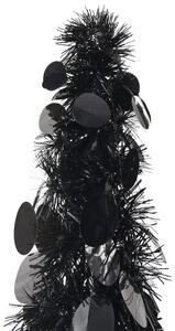 Składana, sztuczna choinka, czarna, 150 cm, PET