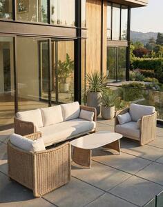 Zestaw ogrodowy Corsica: 3-osobowa sofa, 2 fotele i stolik kawowy, 5 osobowy