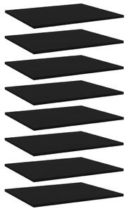 Półki na książki, 8 szt., czarne, 60x50x1,5 cm, płyta wiórowa