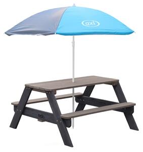 AXI Stół piknikowy Nick dla dzieci, z parasolem, brązowo-szary