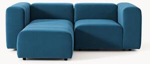 Sofa modułowa z aksamitu z pufem Lena (3-osobowa)