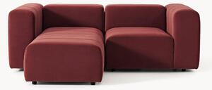 Sofa modułowa z aksamitu z pufem Lena (3-osobowa)