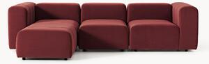 Sofa modułowa z aksamitu z pufem Lena (4-osobowa)