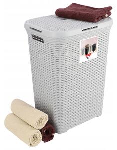 Kosz z pokrywą Curver Natural Style 60 L jasnoszary