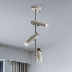 Reflektor sufitowy Leda 3, taupe, 3-punktowa, stal, GU10, wysokość 76 cm 3 SIGMA, możliwość ściemniania, kremowy / amber, salon / jadalnia, metal, nowoczesny