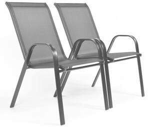 Zestaw ogrodowy PORTO stół okrągły 100 cm i 4 krzesła - czarny