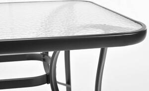 Meble ogrodowe PORTO stół 150x90 cm i 6 krzeseł - szaro-czarny