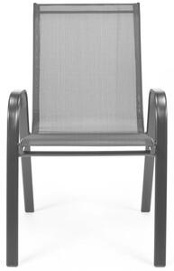 Zestaw ogrodowy PORTO stół 140x80 cm i 4 krzeseł - czarny