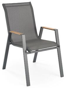 Antracytowe krzesło do ogrodu z podłokietnikami P3-R26