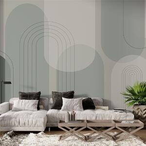 Fototapety Minimalistyczna geometria boho w odcieniach zieleni, Fototapety Abstrakcja, w01920 : Uwalls.pl