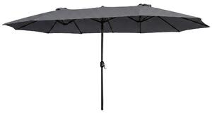 Podwójny parasol ogrodowy TILIA w kolorze ciemnoszarym 460x270x245 cm