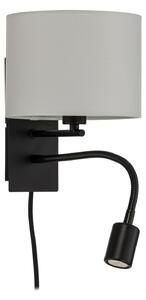 Lampa Ścienna Lindby, Florens, ściemnialny, biały, salon, tkanina | tekstylia, nowoczesny