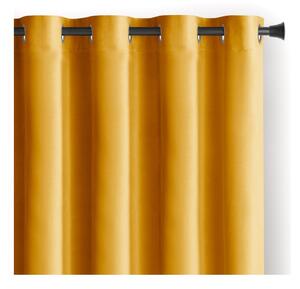 Żółta aksamitna zasłona częściowo zaciemniająca (dimout) 140x245 cm Eyelets – Restilo
