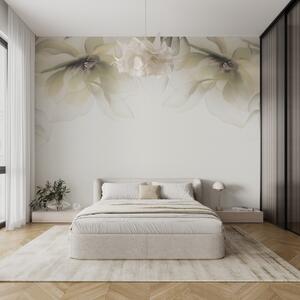 Fototapety żółte, półprzezroczyste, duże kwiaty na górze, Fototapety Kwiaty, w02093v1 : Uwalls.pl