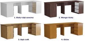 Narożne biurko dwuosobowe dąb craft - Hegi
