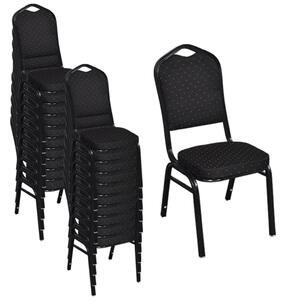 Krzesła stołowe, 20 szt., czarne, obite tkaniną