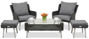Meble ogrodowe Bilbao Terrace z 2 pufami Garden Point antracyt