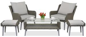 Meble ogrodowe Bilbao Terrace z 2 pufami Garden Point szare