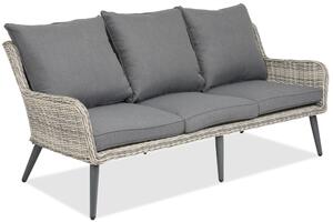 Sofa trzyosobowa technorattanowa na taras Bilbao Garden Point biała