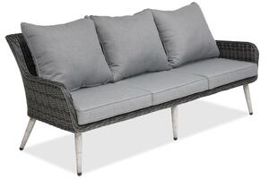 Sofa trzyosobowa technorattanowa na taras Bilbao Garden Point antracytowa