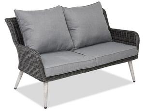 Sofa dwuosobowa technorattanowa na taras Bilbao Garden Point antracytowa