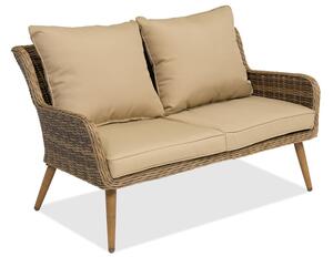 Sofa dwuosobowa technorattanowa na taras Bilbao Garden Point brązowa