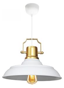 Asir Lampa wisząca na przewodzie AYD 1xE27/40W/230V biała/złota AS2917
