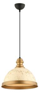 Asir Lampa wisząca na linku MONZA 1xE27/40W/230V śr. 29 cm kremowa/brązowa AS2685