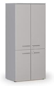 Szafa biurowa pół-drzwi PRIMO GRAY, 800 x 500 x 1781 mm, szary