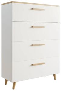 Biała komoda 80 cm z 4 szufladami H4-Z87