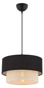 Asir Lampa wisząca na przewodzie ECHO 1xE27/60W/230V czarna/kremowa AS2572