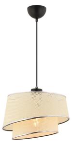 Asir Lampa wisząca na przewodzie BARETTE 1xE27/60W/230V kremowa/błyszczący chrom AS2569