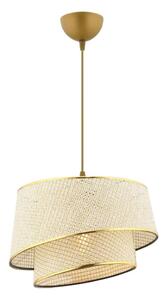 Asir Lampa wisząca na przewodzie BARETTE 1xE27/60W/230V kremowo-złota AS2560