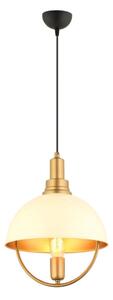 Asir Lampa wisząca na przewodzie MONZA 1xE27/40W/230V śr. 30 cm kremowy/złoty AS2686