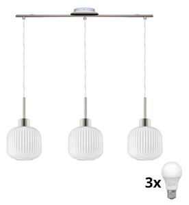 Eglo LED lampa wisząca na lince HARMA 3xE27/60W/230V matowy chrom/biały EG32521F