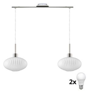 Eglo Lampa wisząca LED na przewodzie HARMA 2xE27/60W/230V matowy chrom/biały EG32519N