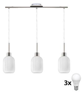 Eglo Żyrandol LED na linkach HARMA 3xE27/60W/230V matowy chrom/biały EG32521E