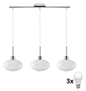 Eglo LED żyrandol na lince HARMA 3xE27/60W/230V matowy chrom/biały EG32521G