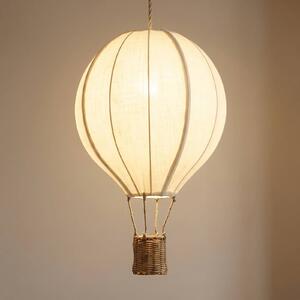 Lampa wisząca Aeris Lindby, możliwość ściemniania, kremowy / amber, pokój dziecięcy, tkanina / materiał / jedwab