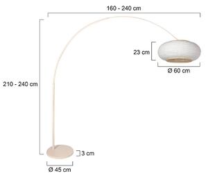Steinhauer Lampa łukowa - lampa stojąca Sparkled Light, kremowy / amber, salon / jadalnia, metal